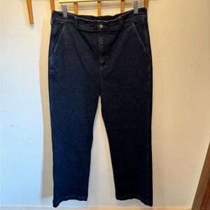 J. Crew Factory High-Rise Straight Jeans — Dark Navy